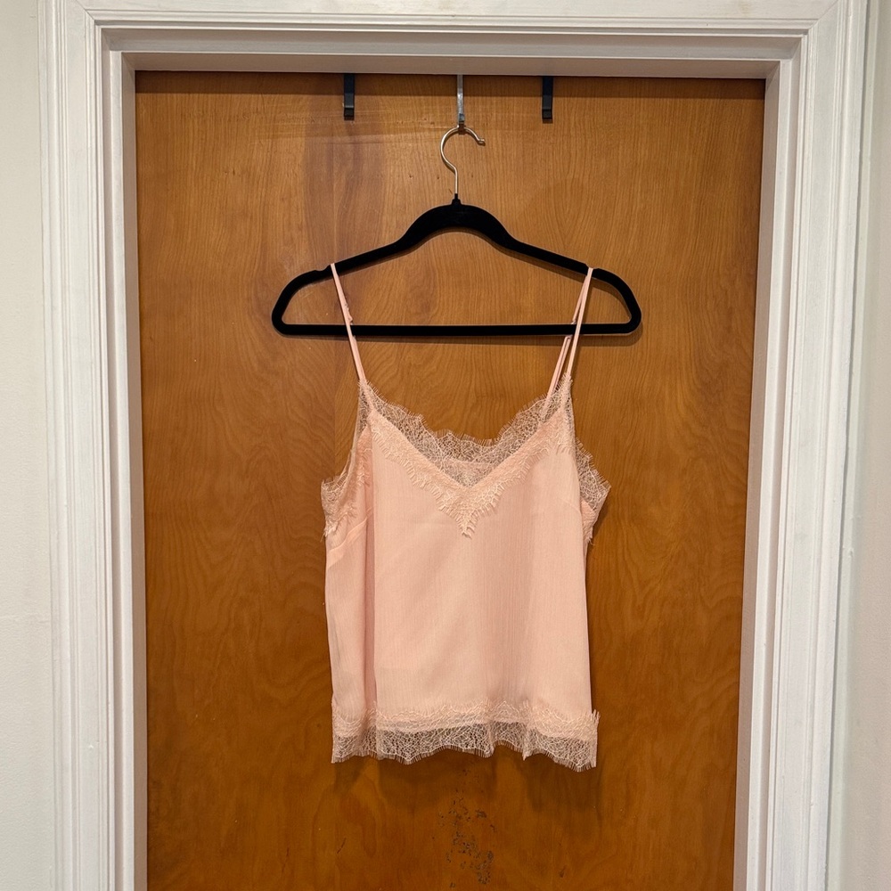 LOFT Blush Lace-Trim V-Neck Cami